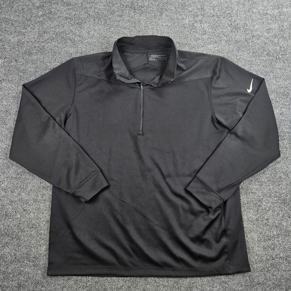 Nike Victory Golf 1/2 Half Zip Pullover Men's XXL Black Dri-Fit Standard Fit Top